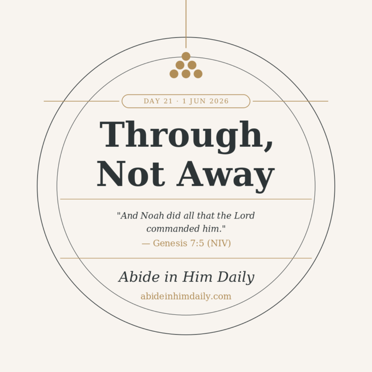 God Takes You Through, Not Away