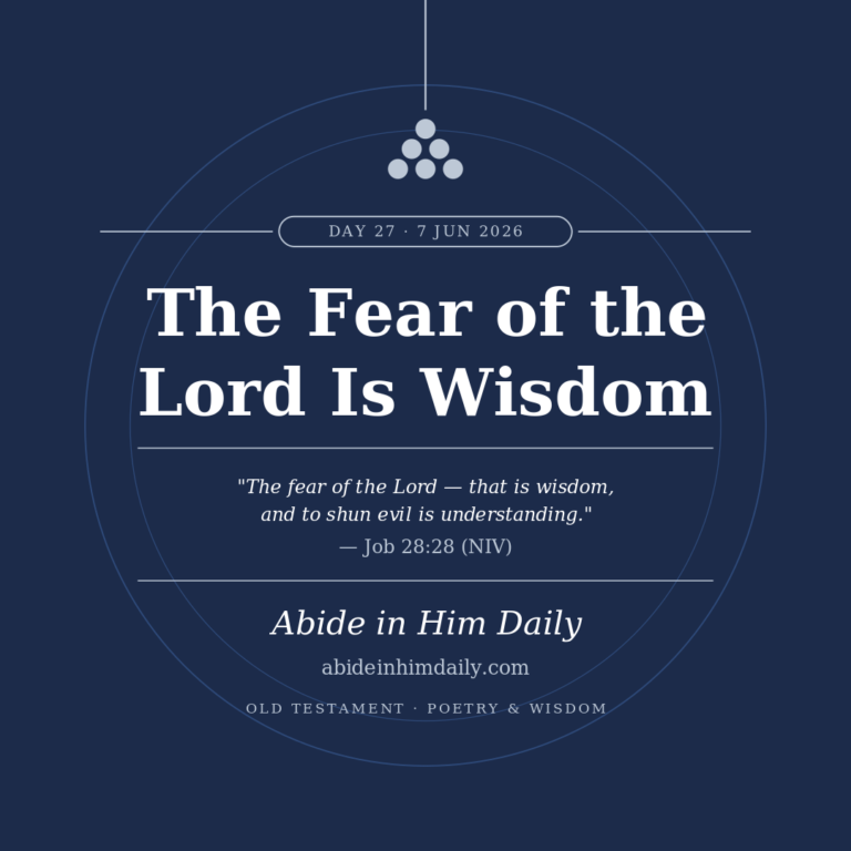 The Fear of the Lord Is Wisdom