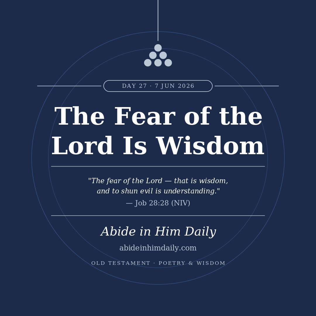 The Fear of the Lord Is Wisdom