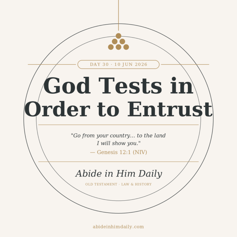 God Tests in Order to Entrust
