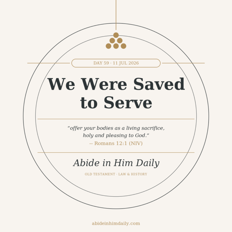 We Were Saved to Serve
