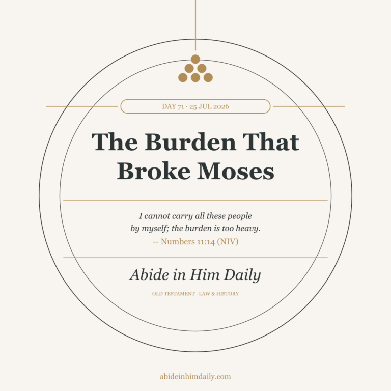 The Burden That Broke Moses